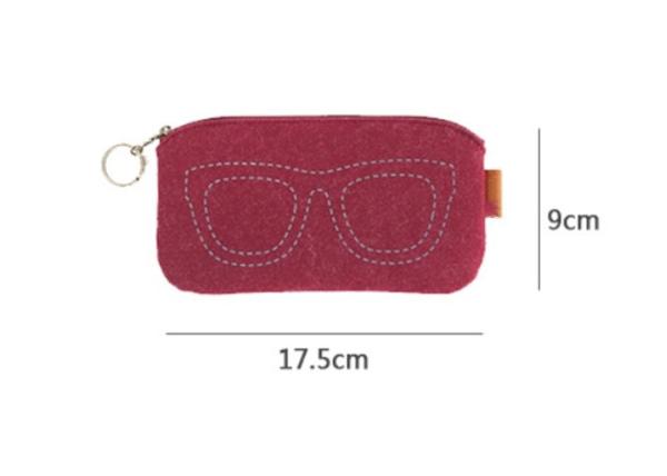 Unisex Portable Handmade Felt Bags , 9*17.5 Cm Small Felt Bags For Sunglasses