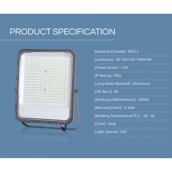 P65 Waterproof Outdoor 50w 100w Reflector Led Focos 200w 300w 400w 500w Solar Led Flood Light