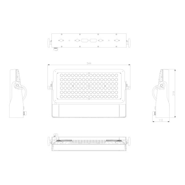 на открытом воздухе света потока ландшафта СИД 200W для строя фасадов