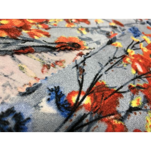 240ГСМ искривление Кинттинг ткани Вельбоа полиэстера 94 процентов напечатанное для Одевать Цветения дам