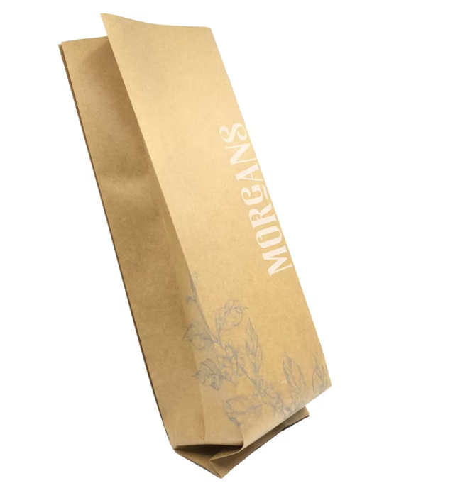 Bolsas de papel reciclables de fuelle Kraft con capacidad ajustable