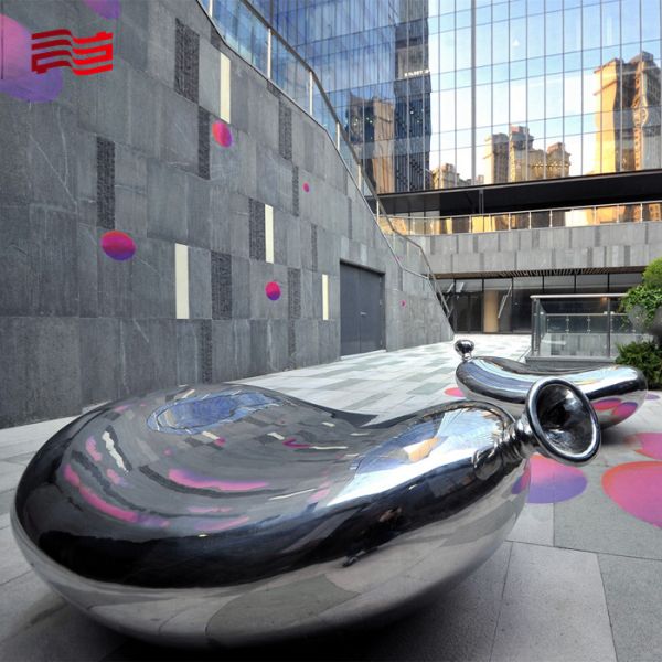 Hand-forged Stainless Steel Balloon Sculpture for Outdoor Decorative Art Installation