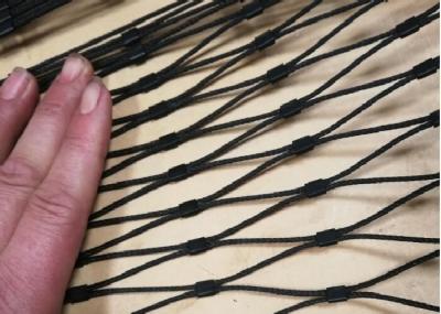 1.2mm -4.0mm Black Oxide Cable Mesh , Ferruled / Woven Zoo Aviary Netting