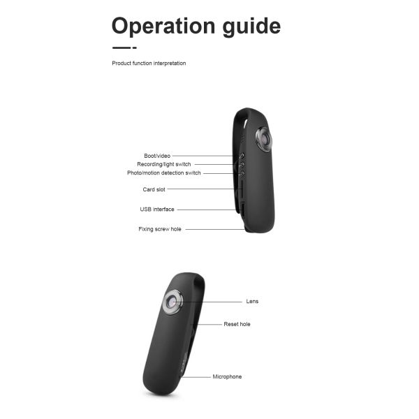 1080P Full HD Mini Camera Wearable Body Bike Camcorder NightShot Plus Feature Included
