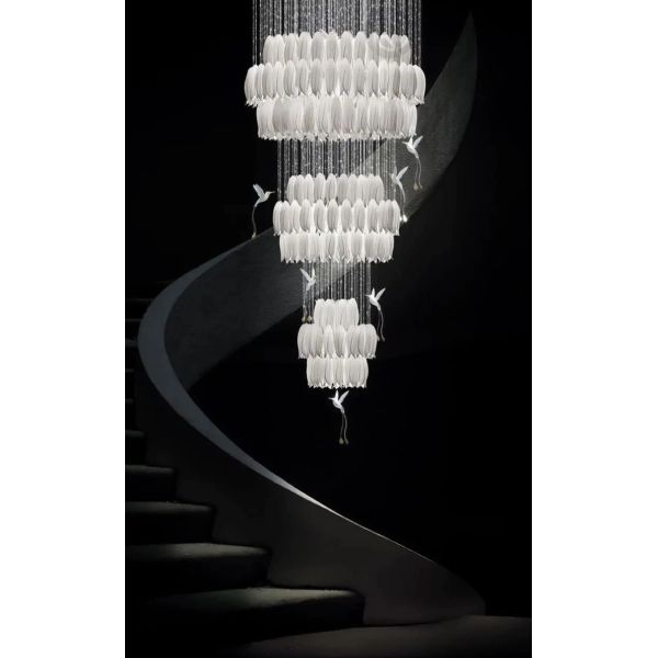 Керамические цветочные бутоны Люстры высокие потолки Люстры с изысканным Керамический птичий подвесок