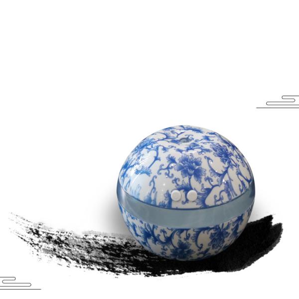300ML Blue White Porcelain USB Humidifier / Mini Disinfectant Machine Classical Event Gift