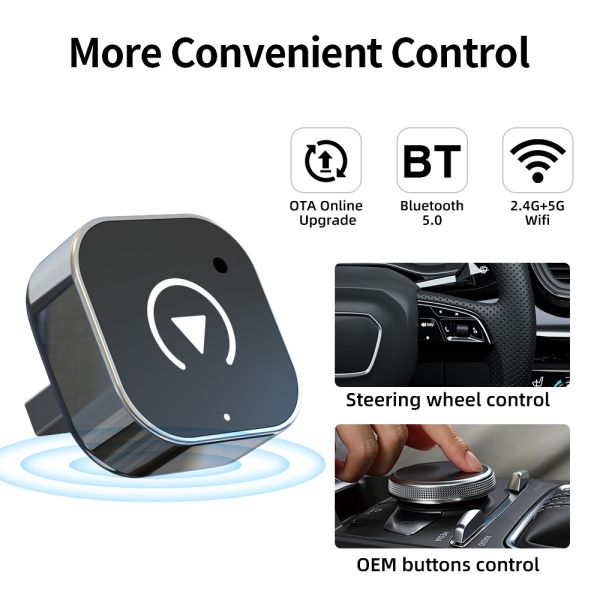 Source factory cross-border carplay wired to wireless carplay dongle dual-channel