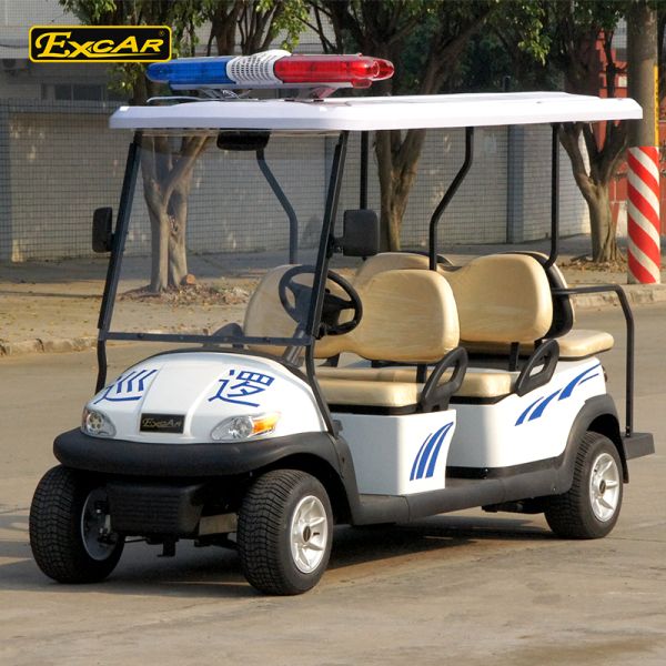 4 Seater Electric Golf Cart For Security Cruise Car With Caution Light