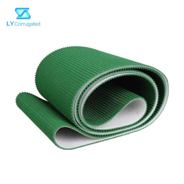 Конвейерная лента PVC рифленого картона зеленая склоняя для автоматического штабелеукладчика корзины