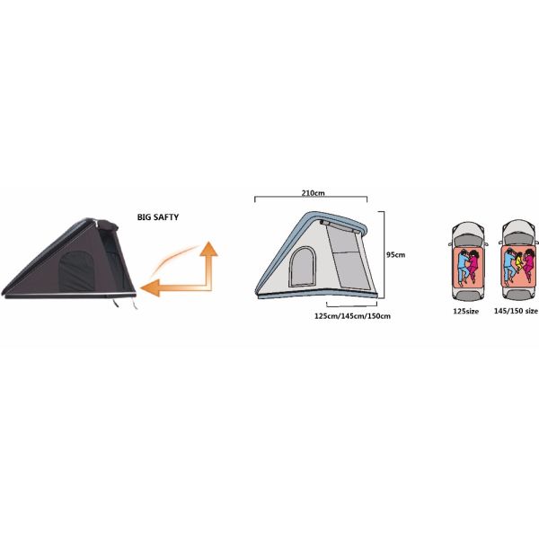 Beige HARD TOP Tent ON THE ROOF OF THE CAR TENT with Quick Automatic Opening 2019