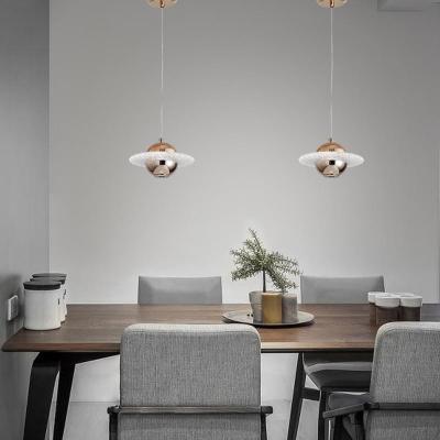 Glass E27 Flying Saucer Pendant Light Aluminum Body With Smooth Surface