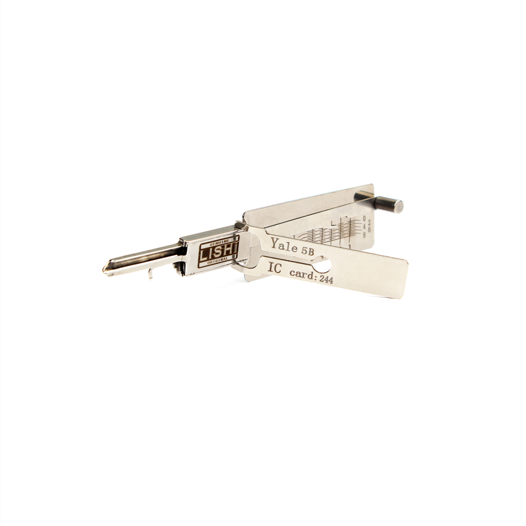 Nuevas herramientas de cerrajería LISHI 2 en 1 de acero inoxidable plateado para decodificación de cerraduras, incluyendo llaves en blanco Y1 Y5 Y5B Y6 Y6B