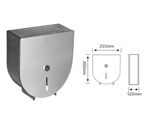SS Single Jumbo Roll Toilet Paper Dispenser Commercial  Toilet Roll Holder Wall Mounted