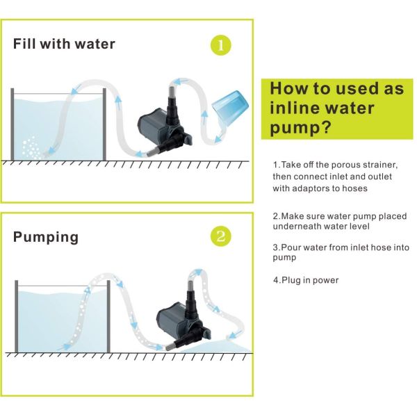 Hygger 80 GPH Adjustable Submersible Water Pump