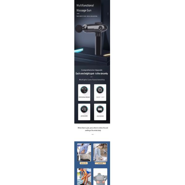 Пистолет для массажа глубоких тканей, перезаряжаемый USB, сверхтихий ударный массажный пистолет, 10 скоростей, ручной электрический массажер