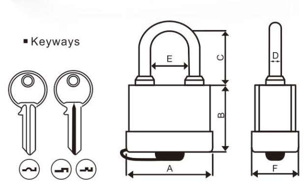 High Security Padlock Curved Shape Plastic Waterproof Cover Steel Padlock (Soft Bottom Cover Style)