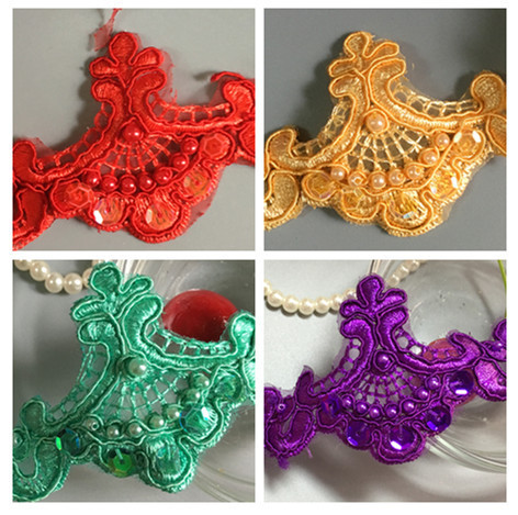 Wedding Dress Lace Border with Cord/ Bridal veils Lace Edge with Bead