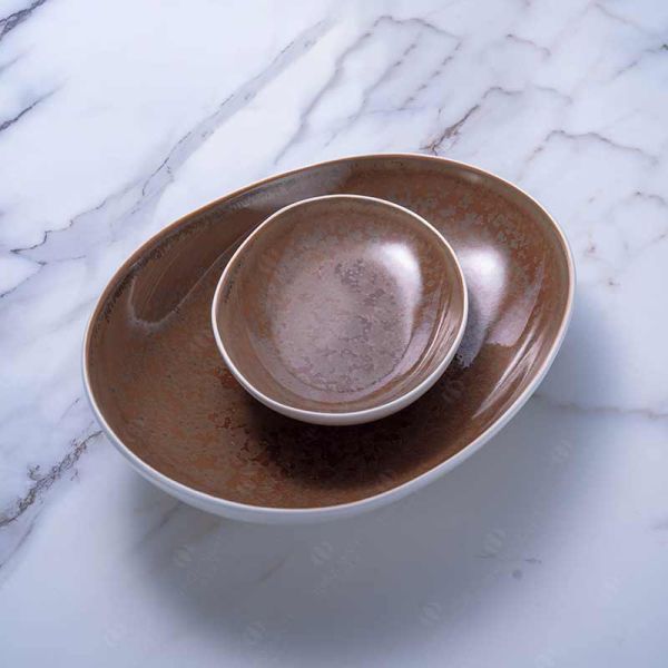 A Grade Two Tone Color Oblong Serving Plate 8'' 12.75''