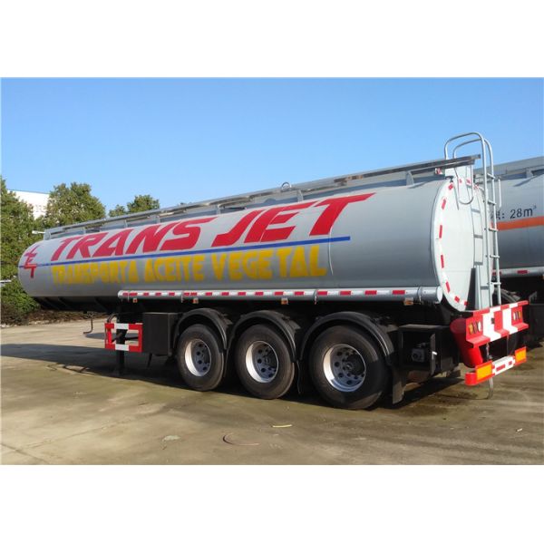 Stainless Steel Fuel Tanker Semi Trailer  Tri-Axle 33000L 33M3 Oil Transport Tank Semitrailer