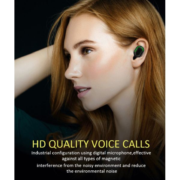 Wireless Earphone In Ear TWS Stereo Gaming Earbuds Bluetooth 5.0 Waterproof IPX-5 with 1-3 Hours Battery Charging Time