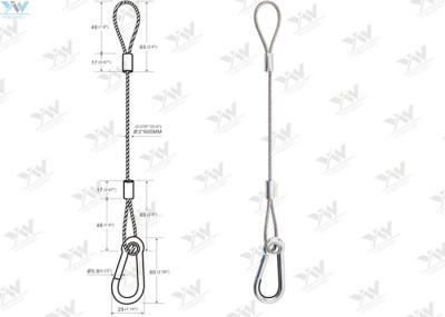 Hook End Wire Rope Sling Ø 2.0 MM Steel Safe Rope With Loop End , Snap Hook