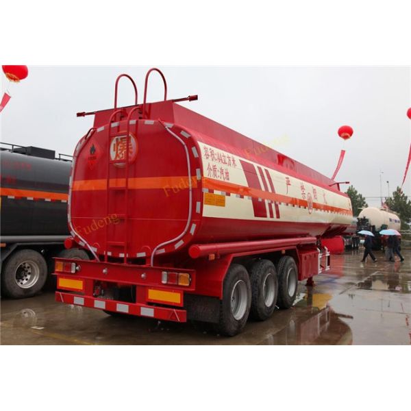 43 Cubic 3 Axles Fuel Tanker Semi Trailer Mechanical / Air / Bogie Suspension