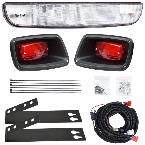Golf Cart Halogen Headlight & LED Taillight Kit Compatible With EZGO TXT