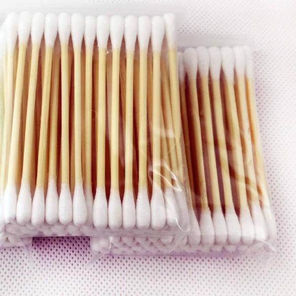 Medical 3 4 Bamboo Cotton Buds Stick Tipped Swab Disposable Cleaning Hospital