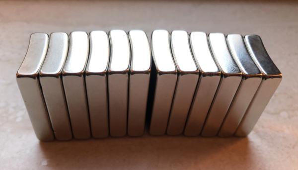 NdFeB Arc Shaped Neodymium Motor Magnets Permanent Thickness 6mm
