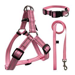 Trela retrátil do cão do verde luxuoso feito sob encomenda de Logo Dog Harness Lead Set
