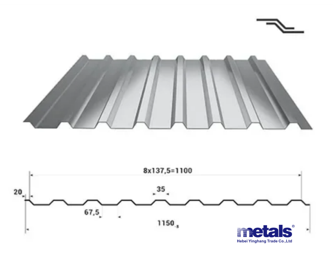 Оцинкованная цинковая гофрированная кровельная плита G550 для строительства