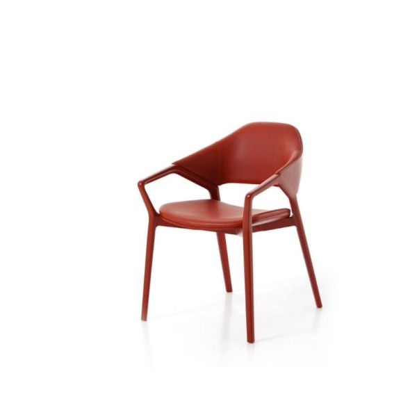  133 Ico Fiberglass Arm Chair With Solid Ash Wood Structure