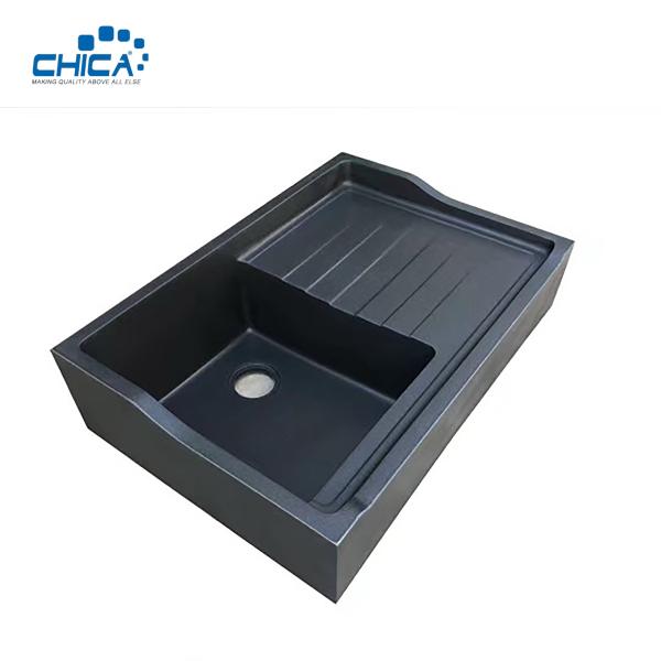 Granite Composite Kitchen Sink With Drain Board Single Bowl Topmount Granite Kitchen Sink For House