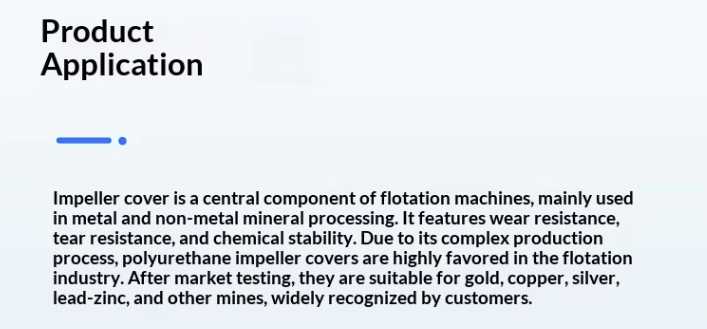 High Quality Custom Urethane Casting Rotor Stators for Flotation Machines Durable Impeller Cover Cutting