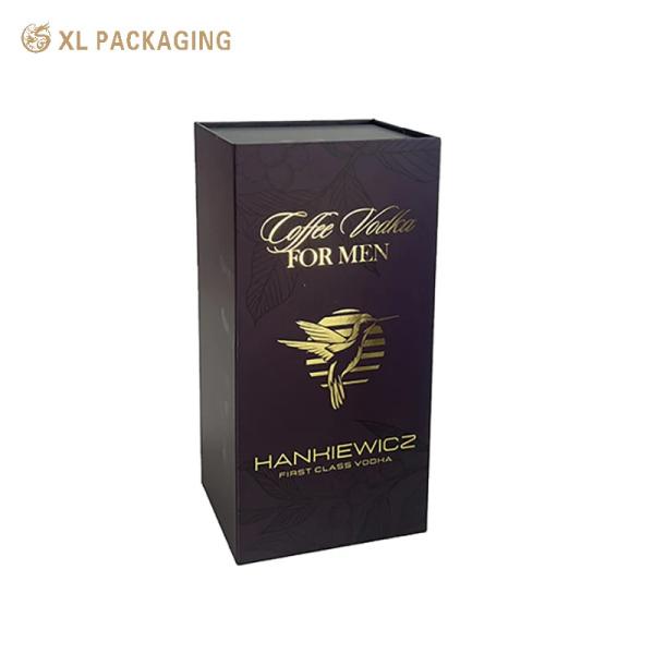 XL Packaging Custom Packaging Box Factory Custom Wine Paper Box Gold Foil Magnetic Closure Wine Boxes Single Champagne Glass Wine Bottle Gift Box Packaging