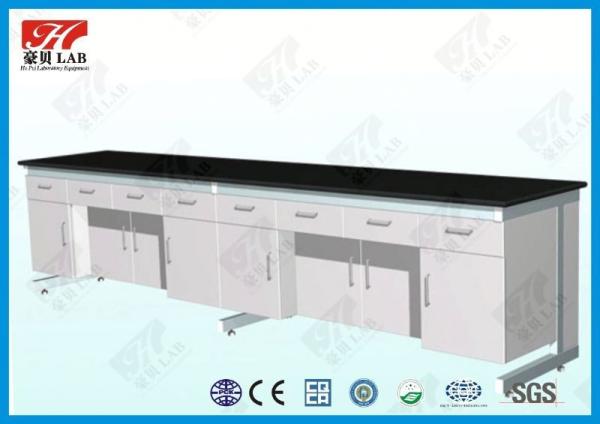 Modern Alkali Resistant Biology Lab Bench Wall Mounted 18mm Thick MDF