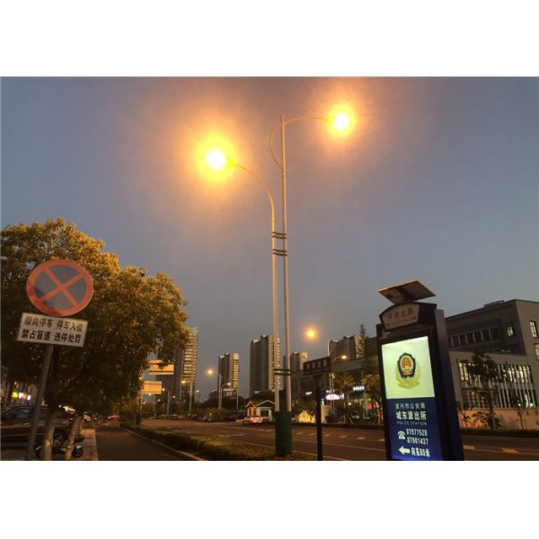 RAL Powder Coated Polygonal Parking Lot Light Poles , Electric Power Pole