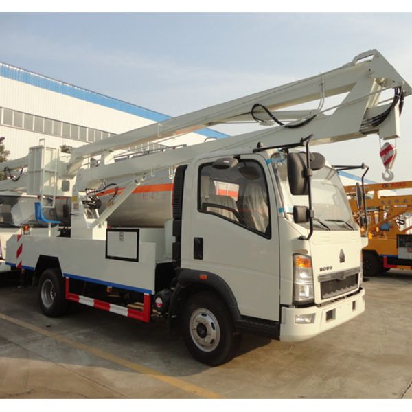 HOWO 8-24 Meters Height Aerial Work Platform Arm Lift Bucket Truck 8 Tons Diesel Fuel Type