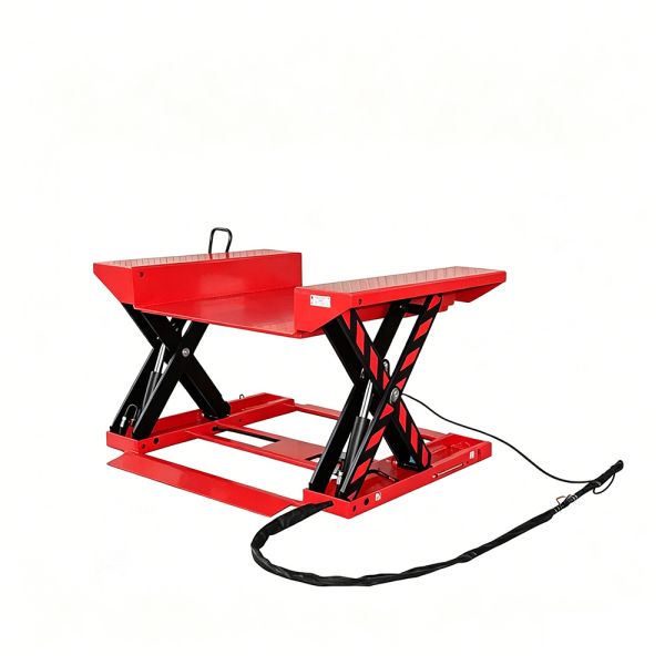 Electric Industrial Lift Table Low Profile Gas System For Automotive Motorbike Repair