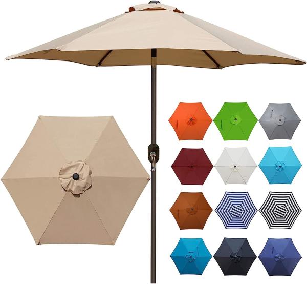Patio Umbrella, Yard Umbrella Push Button Tilt Crank, Terrace Garden Restaurant Patio Parasol Outdoor Umbrella