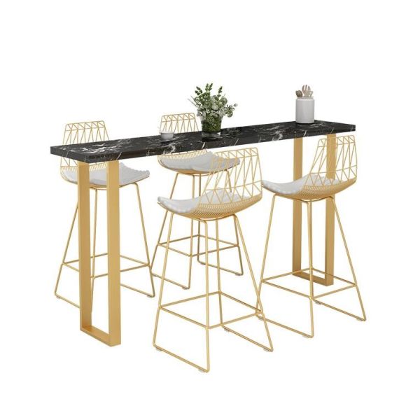 Metal Frame Nordic Marble Bar Height Table