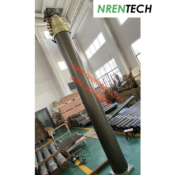 15m  telescoping mast 350kg payloads for integrated telecom tower trailer 3.3m closed height