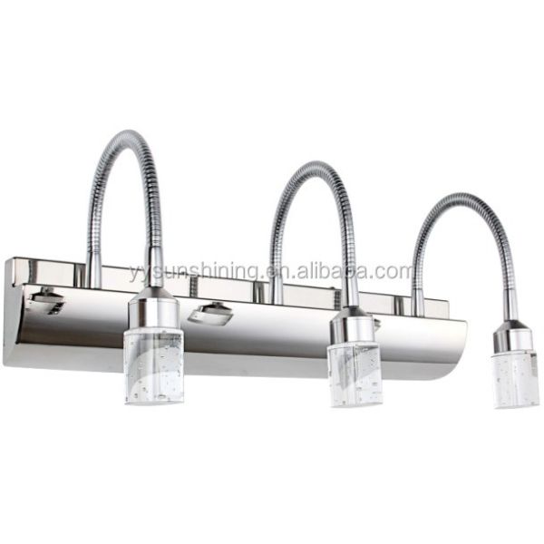 Customizable Easy Mount LED Flexible Goose Neck Bathroom Mirror Light IP 44 Wall Mount Mirror Lamp 3000k-6000k