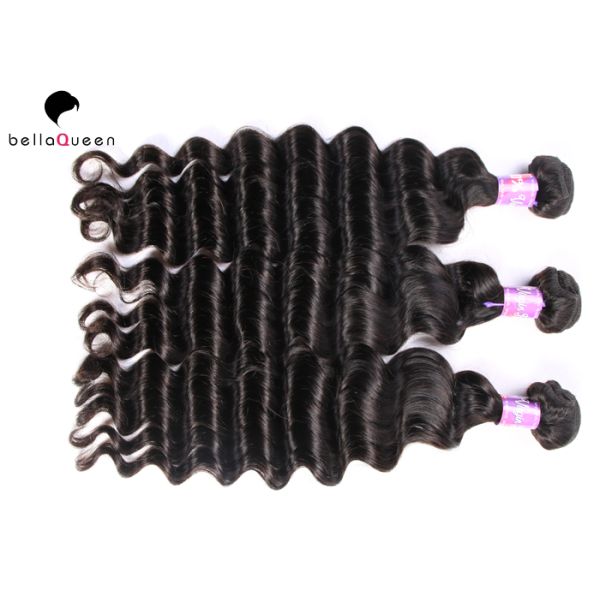 Волосы девственницы ранга черноты 7A глубокой волны естественные сотка без линять