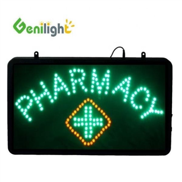 Signos abiertos de farmacia LED con panel de 56*33 pulgadas