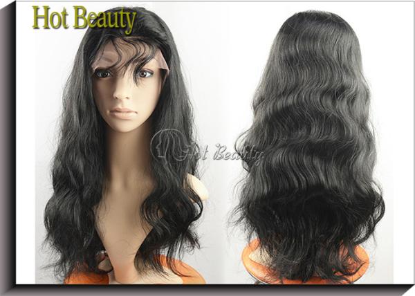 Virgin Human Hair Full Head Lace Wigs With Baby Hair , Natural Hairline Human Lace Wigs