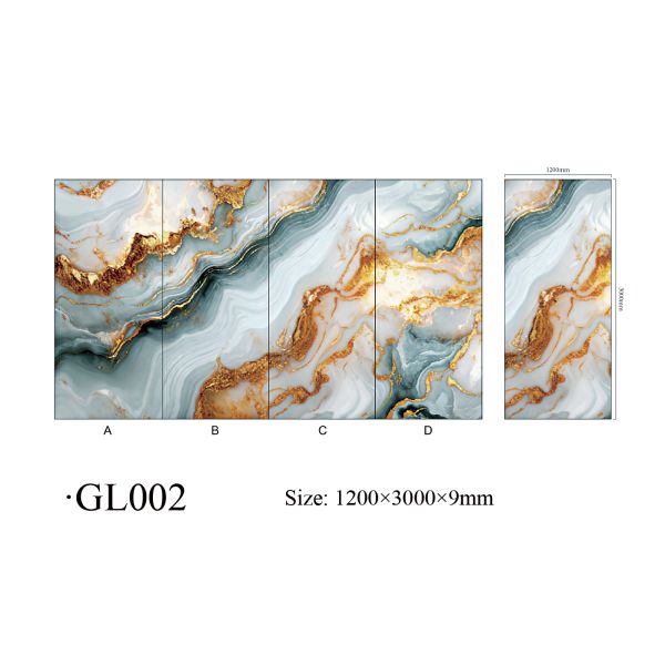 UV 3D PVC Marble Sheet Embossed Waterproof Fireproof Luxury Glossy Interior Wall Panel Decor
