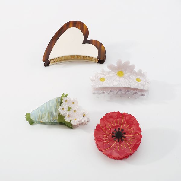 Creative design interesting acetate resin flower hairpin hair clip Daisy bouquet girls hairpin accessories