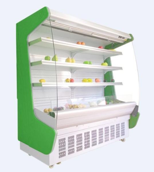Escaparate abierto ahorro de energía de la exhibición de Multideck para el hipermercado con las ruedas