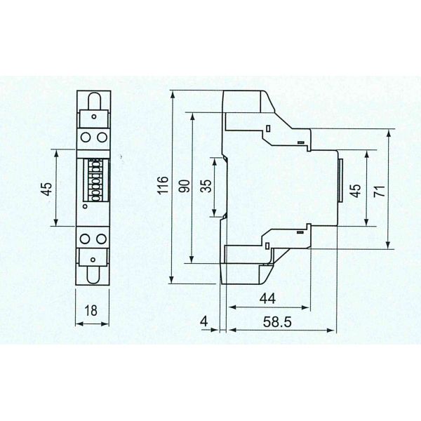 Одиночная фаза 5 небольшого метра КВХ рельса Дин размера (60) измерение активной энергии